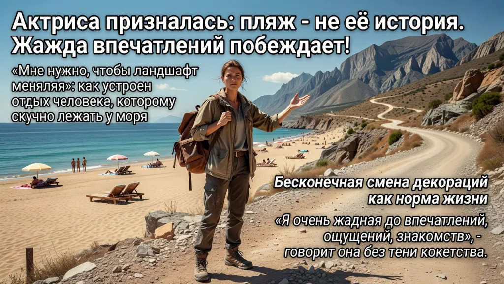 Актриса призналась: пляж - не её история. Жажда впечатлений побеждает!